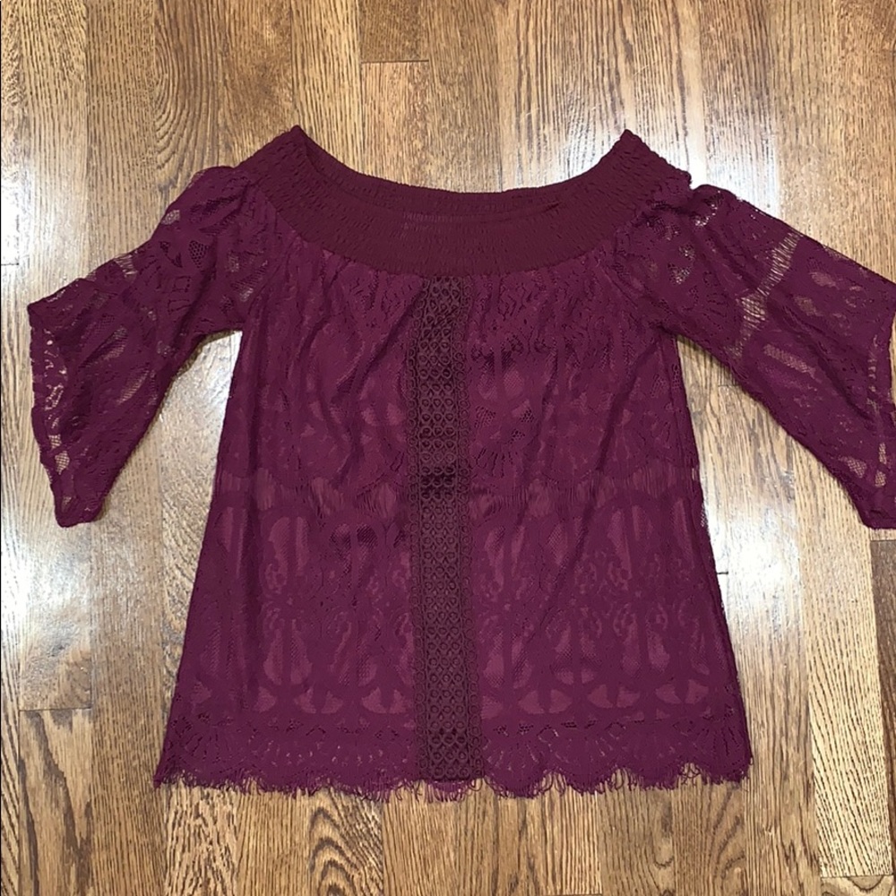 Burgundy Dress Blouse.